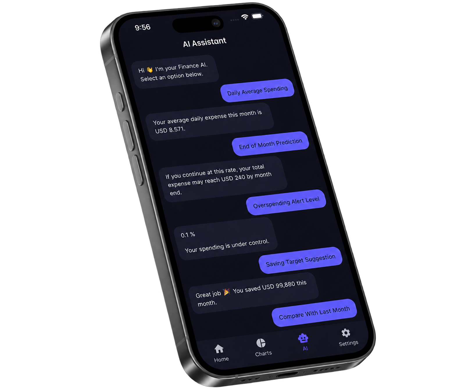 Spending AI Assistant Chat Interface